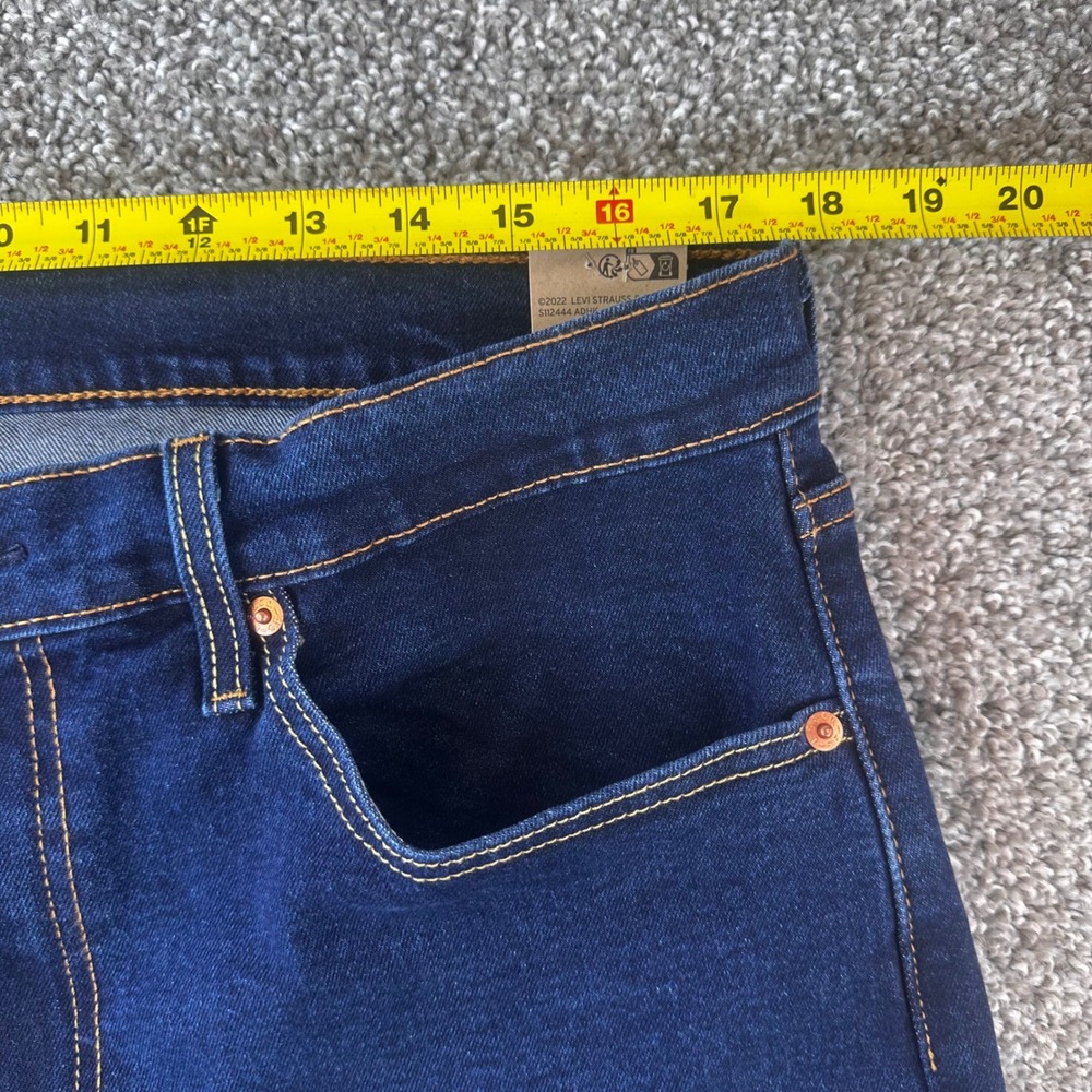 Levis 502 Taper Jeans Men 36x32 Dark Wash Americana Casual Denim Street NWT - Picture 5 of 7